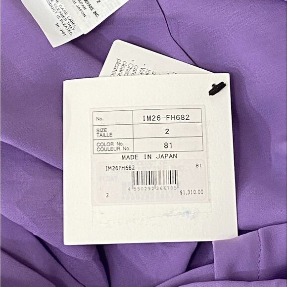 Issey Miyake Float Chevron Pleat Shift Dress In Purple size 2 - Picture 8 of 9